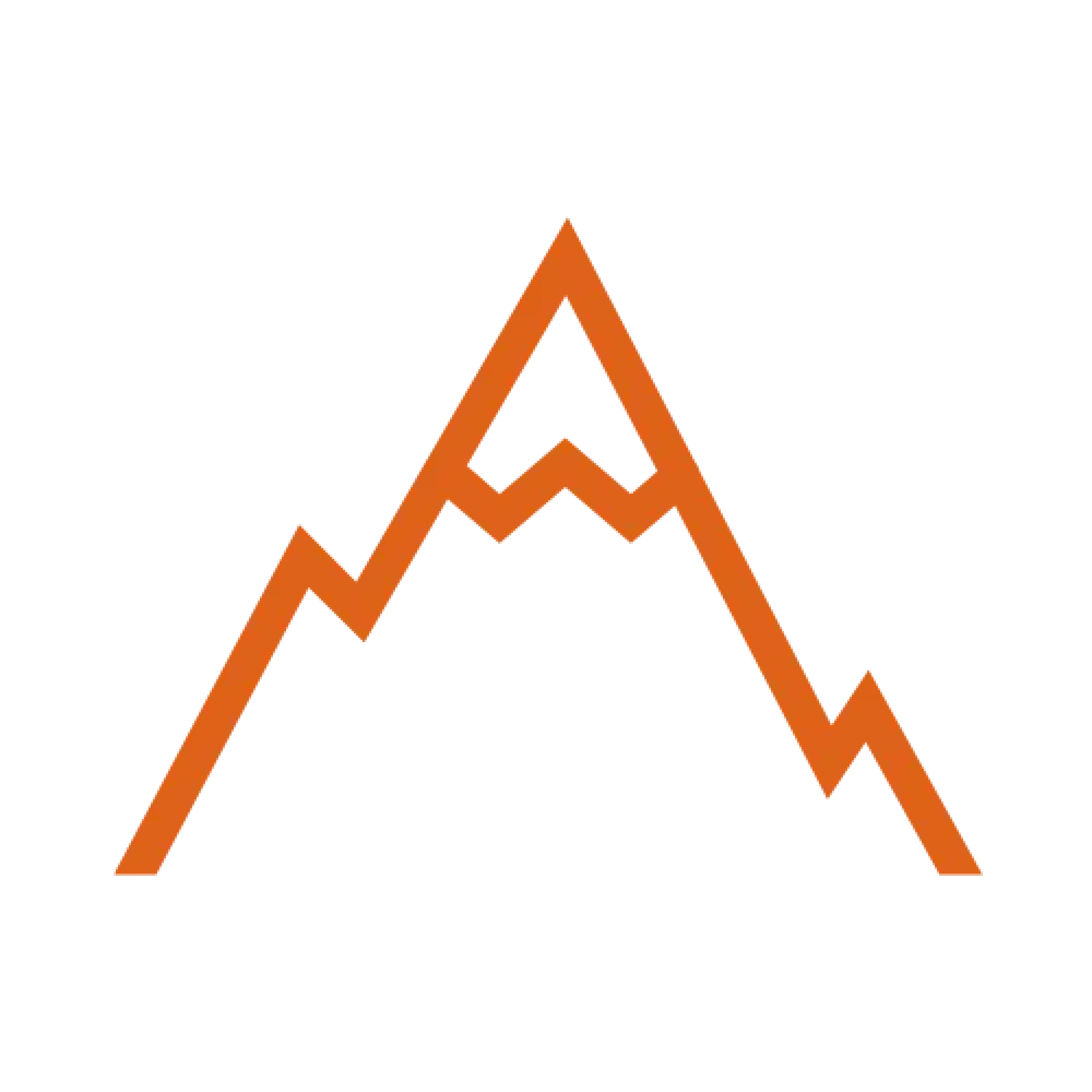 Orange mountain peak icon representing Mount St. Helens - local attraction near Highland & Co. Acres